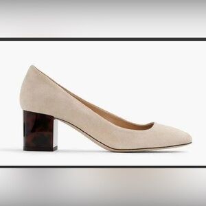 J Crew Block Suede Heels W6.5 Tortoise Heel